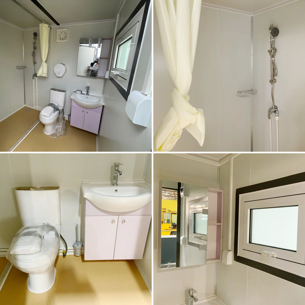 Sanitario Portátil con Cortina de Ducha