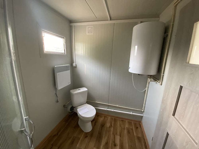 Contenedor 6×2,40m + WC, ducha y cocina